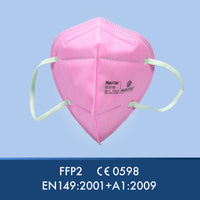 Rosa, CE-zertifizierte FFP2 NR Atemschutzmaske zum Infektionsschutz, inkl. bequemen Tragebügel