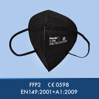 Schwarze, CE-zertifizierte FFP2 NR Atemschutzmaske zum Infektionsschutz, inkl. bequemen Tragebügel